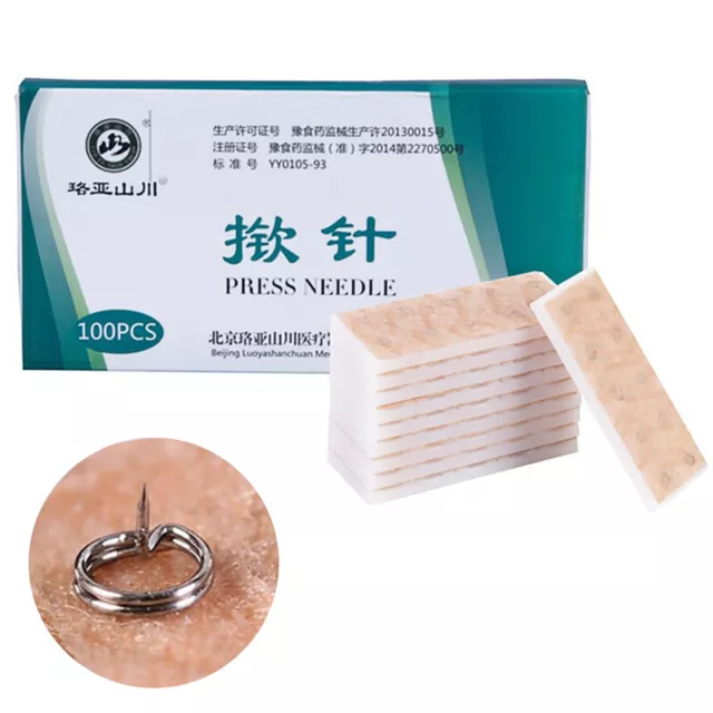 Agopuntura da 100 pezzi per aghi per massaggio dell'orecchio Agopuntura