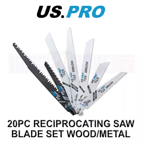 US PRO Tools 20PC Assorted Reciprocating Recip Saw Blades For Wood & Metal 9171