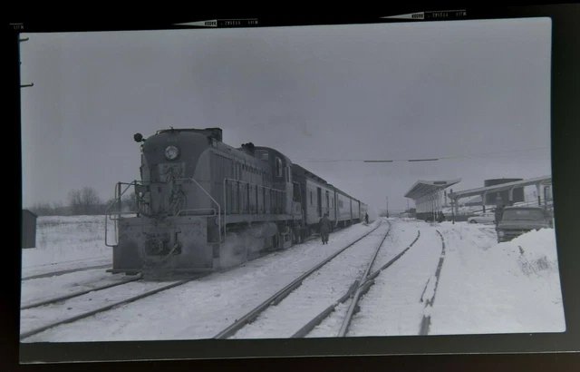 Original D&H Delaware & Hudson Railroad Locomotive @ Whitehall NY Photo Negative