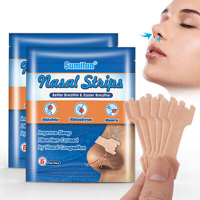 6Pcs Breathe Nasal Strips Right Way Stop Snoring Anti Snoring Strips Eas*AZ