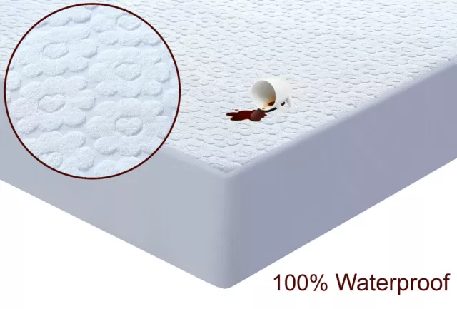 Luxus Matratzenschutz Wasserdicht Lärmfrei Spannbettlaken Einzel Doppelbett 3
