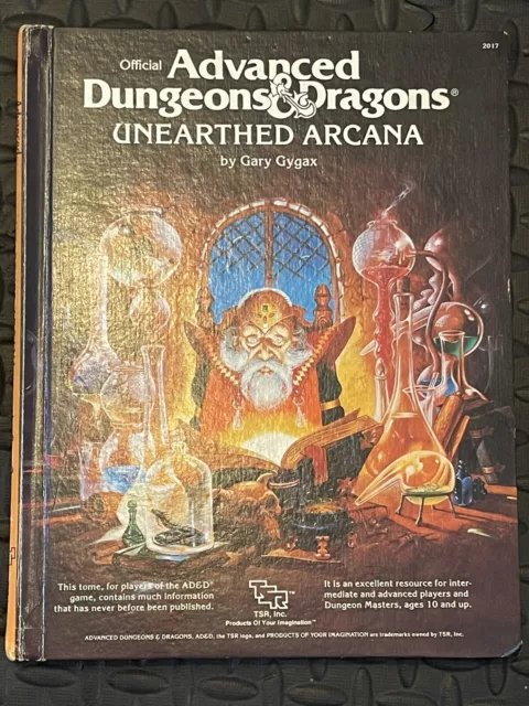 TSR Dungeons & Dragons Unearthed Arcana By Gary Gygax