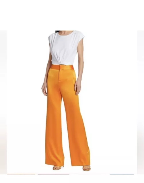 NWT BRAND NEW Alice + Olivia Satin Orange Pants $395 Selling $199