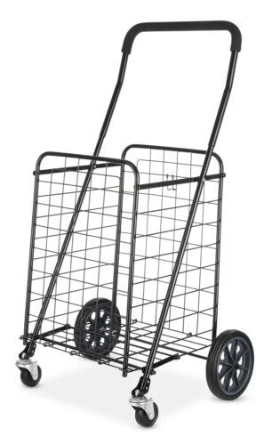 Adjustable Steel Rolling Laundry Basket Shopping Cart Black NEW