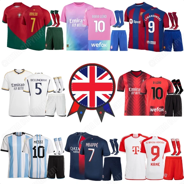 2023-24 New Mens Kids Kits 23/24 Boys Training Suits Short Shirt+Sock Sports Set