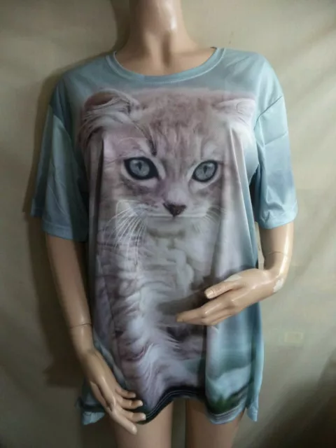 Cat Double Sided 3D Print Poly Women’s T Shirt New Variety of Patterns to Choose