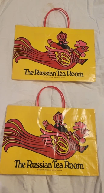 Lot of 2*Vintage*The Russian Tea Room New York NYC Restaurant*Paper Shopping Bag