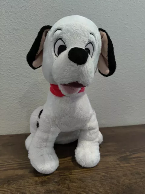 Disney Store 101 Dalmatians Lucky Plush Stuffed Animal Puppy Red Collar 13"