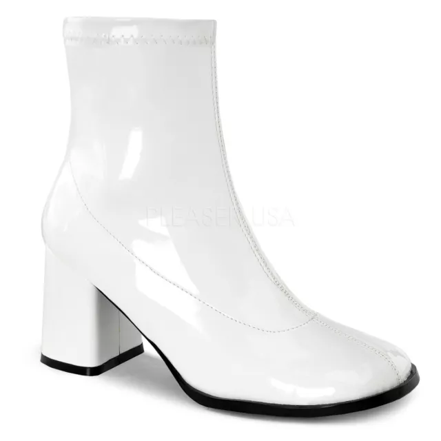 CHAUSSURES HIPPIES DISCO blanches annees 60 GoGo Dancer Mod costume Halloween bottes cheville EUR 65 89 PicClick FR