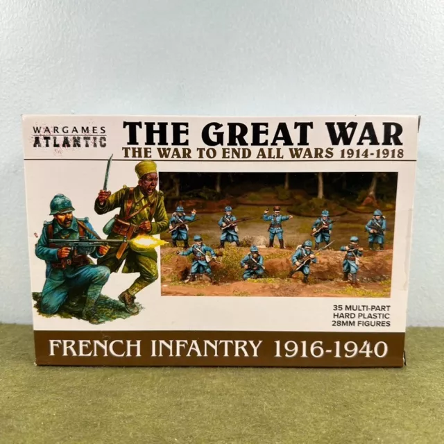 Wargames Atlantic French Infantry 1916-1940 28mm Multi-part Hard Plastic Figures