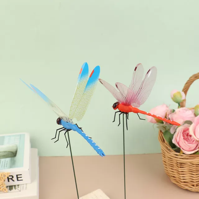 Fake Dragonfly Clip Simulated Dragonfly Pole Holder Fly Repelling Natural Yard