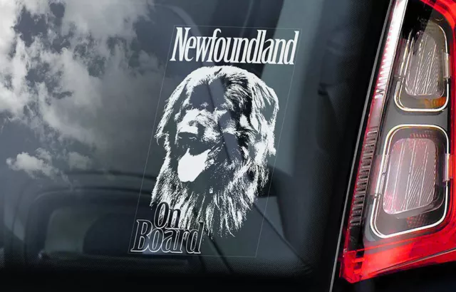 NEWFOUNDLAND Car Sticker, Landseer Newf Dog Window Bumper Decal Gift Sign - V01