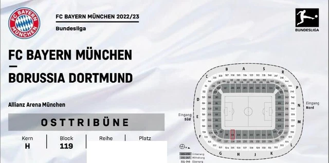 2 x Sitzplätze FC Bayern München - Borussia Dortmund