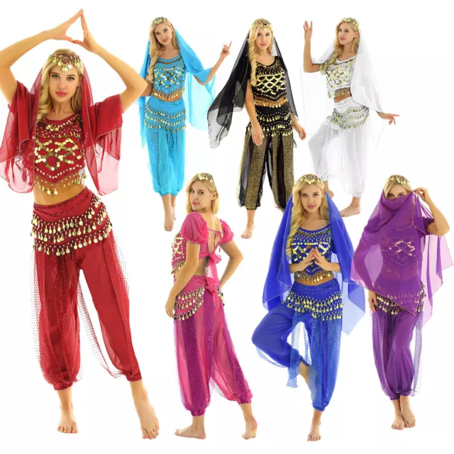 Women Belly Dance Costume Halloween Carnival Party India Arabian Princess Outfit 3