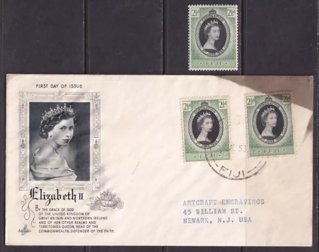 Fiji 1953 Artcraft FDC + SC# 146 MH