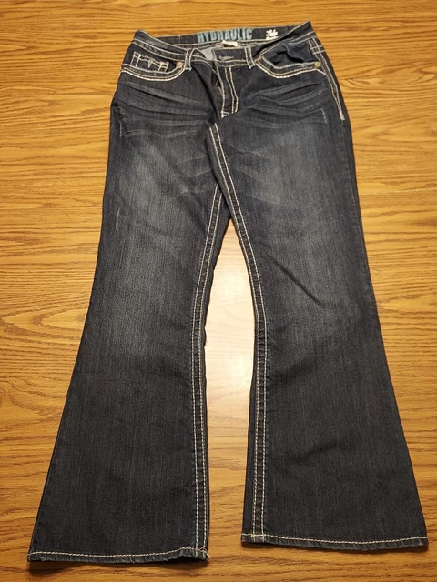 HYDRAULIC Lola Boot Cut Jeans Stitch 15-16 Mid Rise Embroidered Stretch SEE NOTE