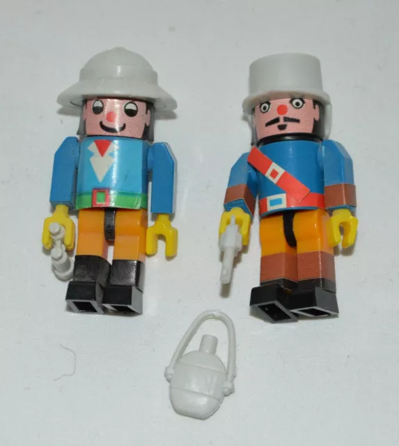 Lot figurine montable KINDER personnage Lego soldat garde safari Vintage 80
