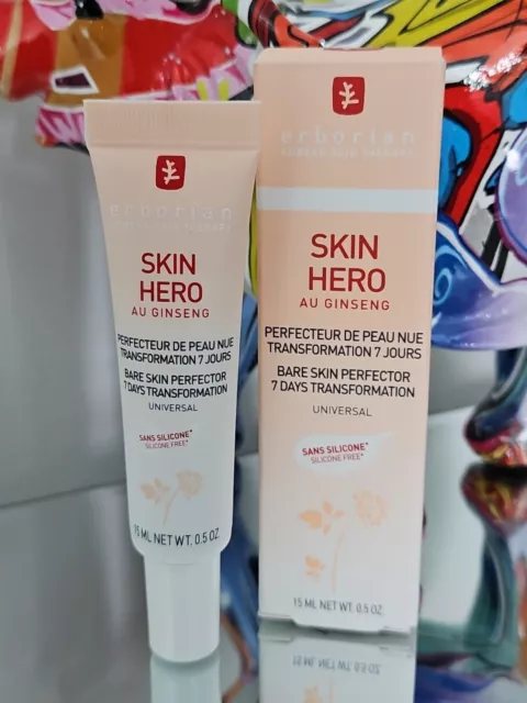 Erborian Skin Hero Bare Skin Perfector Au Ginseng Universal 15ml Brandneu in Verpackung