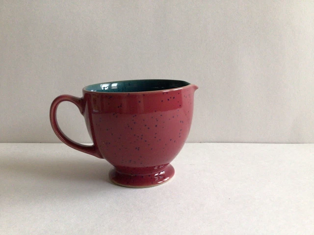 DENBY - LANGLEY HARLEQUIN CREAMER GREEN/RED  6 oz