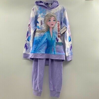Disney Frozen 2 Girl's Elsa 2-pc Outfit Set Hoodie Sweatshirt Sweatpants M/7-8