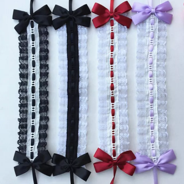 Lolita Tiara Headband Lolita Lace Bow knot Ribbon Maid Diy Headb-tz 2