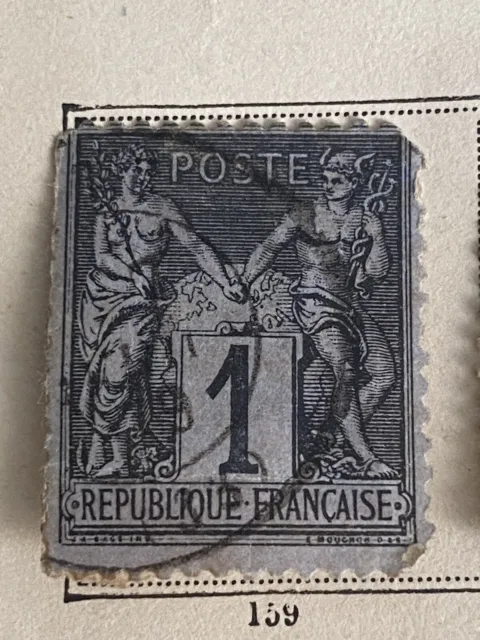 Sage T.ii N° 84 Noir Sur Bleu De Prusse Cad  Tb  Cote