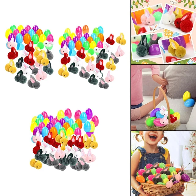 6 uova di Pasqua Jumbo da 7,5 cm, in plastica, per caccia alle uova, uova di Pasqua riempibili, bomboniere a tema pasquale, forniture premio in classe