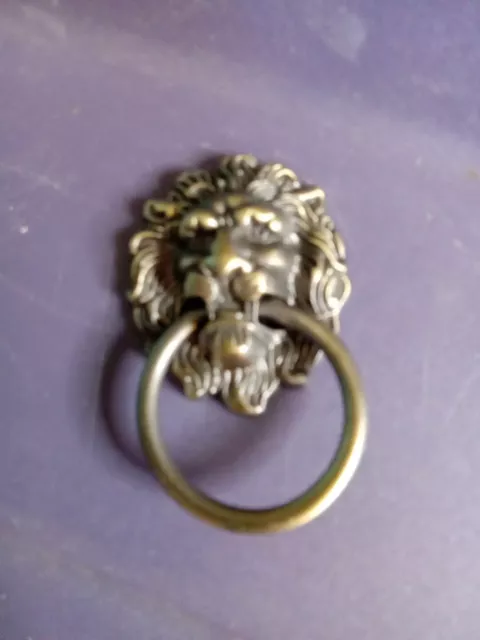 Lion Head Ring Antique Brass Metal Drawer Pull Dresser Drawer Cabinet Knob