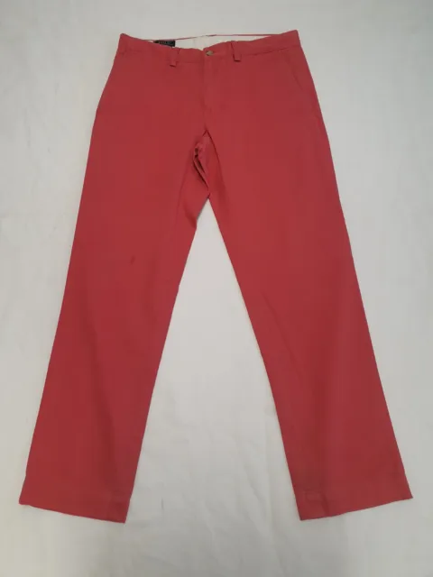 Ll505 Men's Polo Ralph Lauren Pink Straight Leg Chino Trousers Uk M W32 L30
