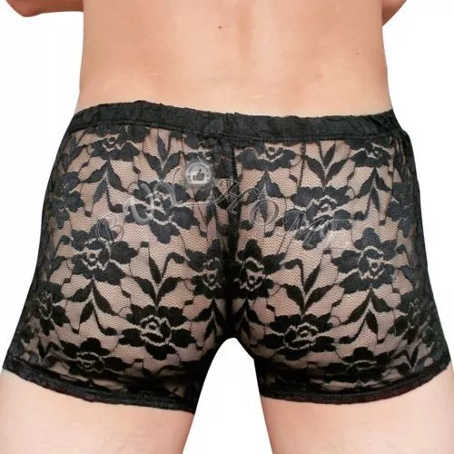 Sexy Men Floral Lace Boxer Briefs Shorts Underwear See Through Bikini Underpants