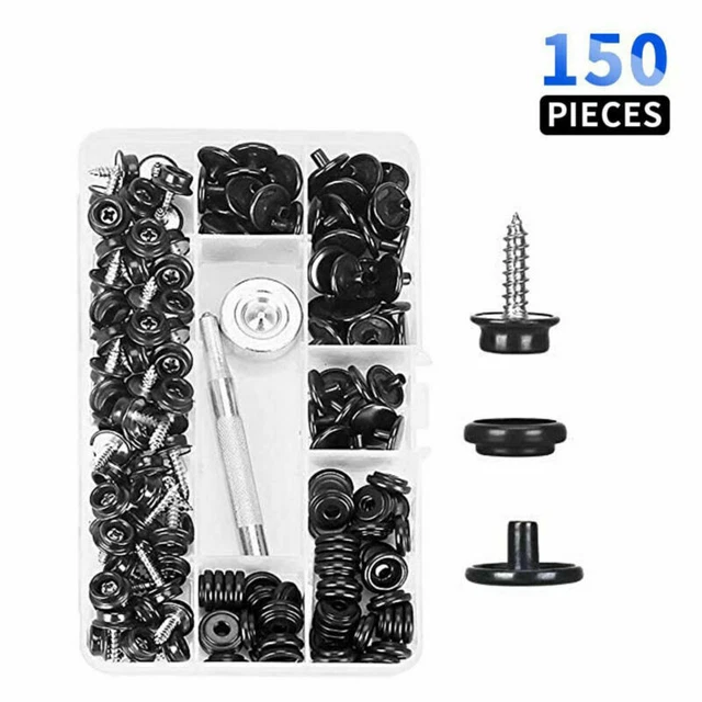 HEAVY DUTY SNAP Fasteners Press Studs Kit &Poppers Leather Button Tool ...