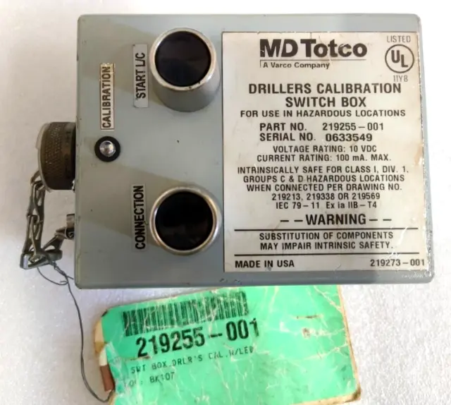 Md Totco Drillers Calibration Switch Box Part No: 219255-001  Fast Shipping