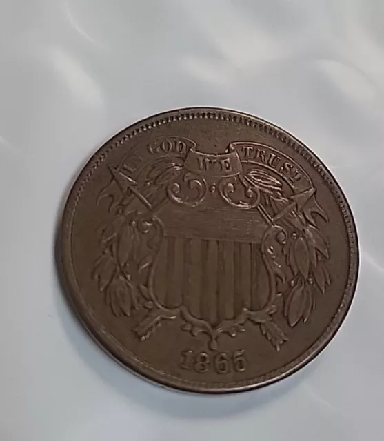 1865 2 Cent Piece AU C767
