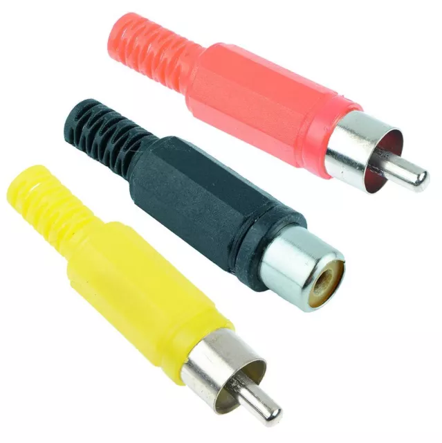 Red / Black / White / Yellow RCA Phono Plug Socket Solder Audio Connector