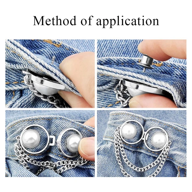 Cintura botones desmontables falda de metal botones botón 1 par pantalones ajuste ¬