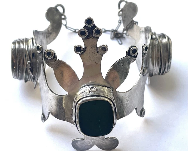 Bracelet Ancien Antique Métal Argenté Email Début 20ème Souvenir Jewelry - Vendu