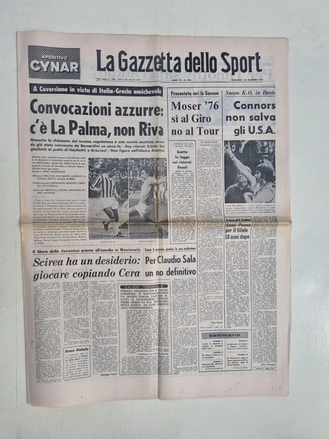 Zeitschrift Dello Sport 24 Dezember 1975 Scirea - Antonio La Palma