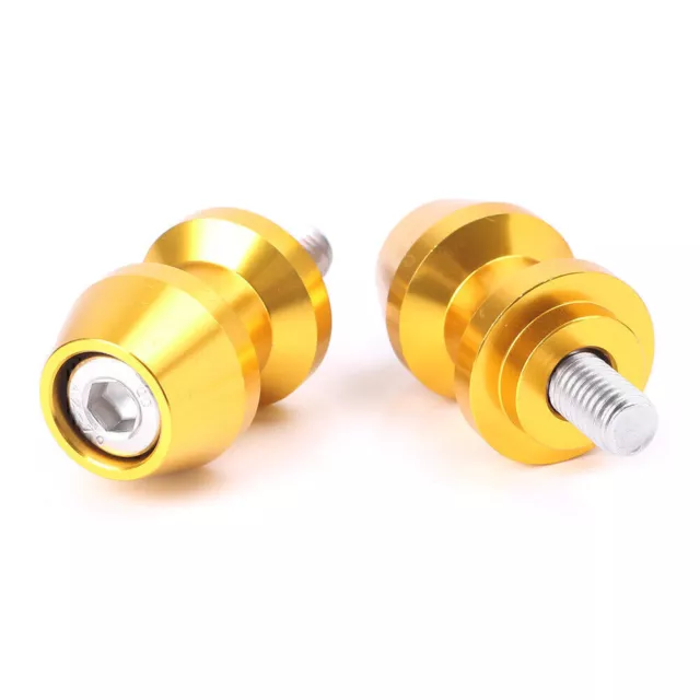 1 Set 8mm Motorcycle Swingarm Spools Sliders For Yamaha R1 R6 Fz1 FZ6 FZ8 Gold