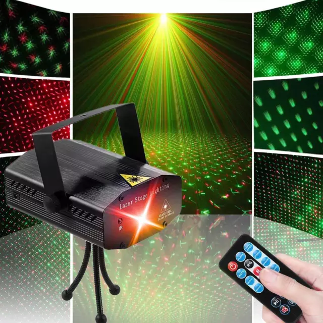 Mini Laser Projector Stage Lighting LED R&G Lights Party DJ Disco Green Star RC