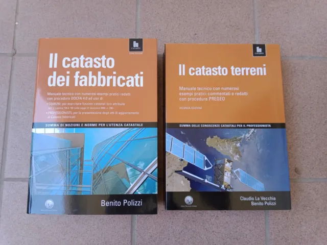 Lotto 2 libri CATASTO FABBRICATI e CATASTO TERRENI. Dario Flaccovio. geometra