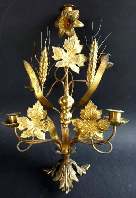 CANDÉLABRE D'ÉGLISE 1960 - 1960 CHURCH WOOD CANDELABRA