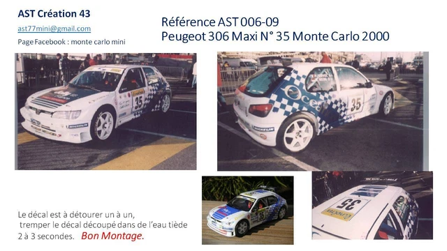 Décalcomanies 1/18 Pour Peugeot 306 Maxi Rallye Du Var 2001 - Réf. 2877