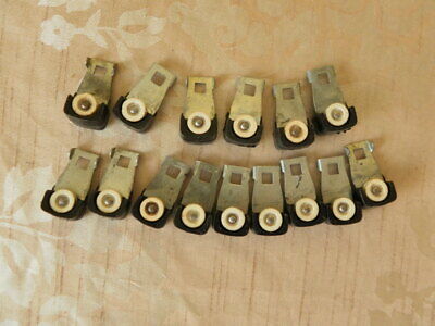 Vintage 1940’s French Curtain Pulley Rubber runner Hooks Metal x 15 pieces.