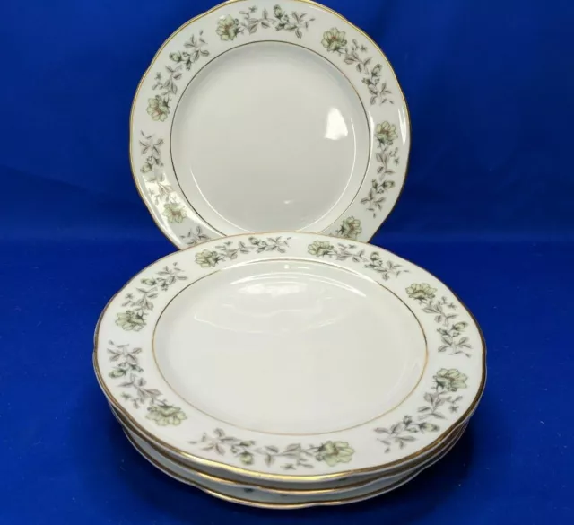 4 x Chinese Floral & Gold Side Plates (7", 18cm) * Zhongguo Zhi Zao Mark * VGC 2