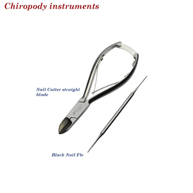 Chiropody Podiatry Instruments Nail Nipper Smooth handle Round Black File CE