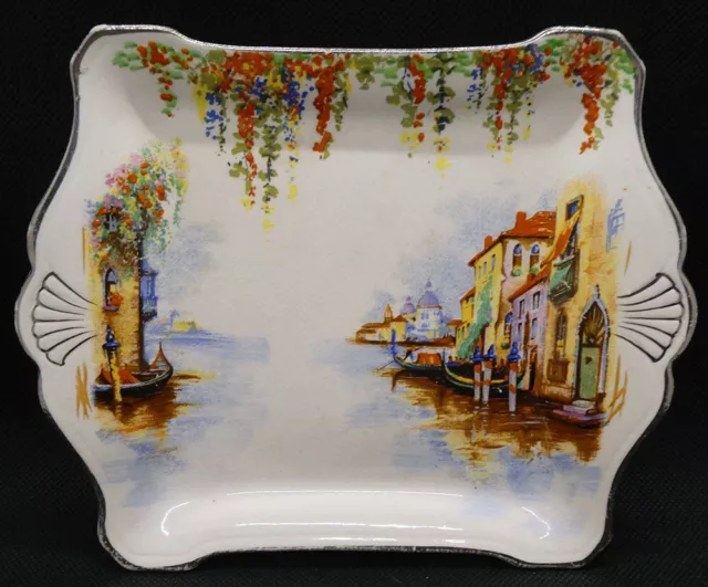 Vintage Grimwade's Royal Winton Ivory Small Serving Plate with Venetian Scenes