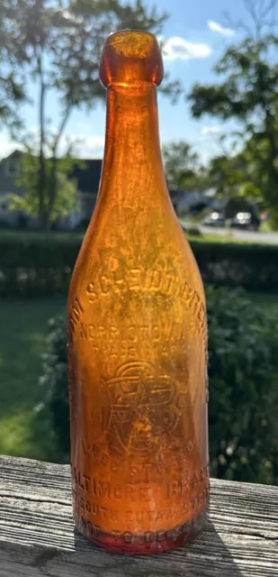 The Adam Scheidt Brewing Co Blob Top Beer Bottle Baltimore MD Norristown PA