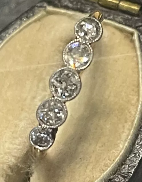 Antique 18ct Gold Edwardian 5-Stone Old European Cut Diamond Engagement Ring