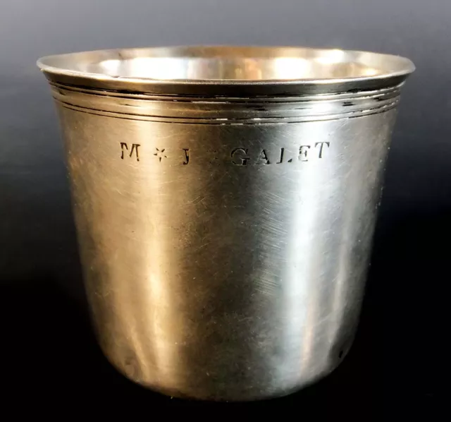 VERY RARE 18th. CENTURY FRENCH HALLMARKED SILVER TUMBLER CUP – 950 grade 1790’s