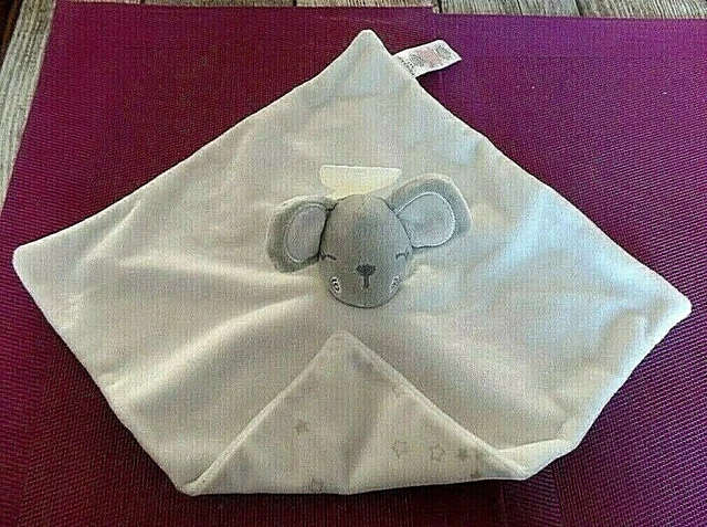 B12G / doudou plat souris blanche étoiles grises PRIMARK EARLY DAYS